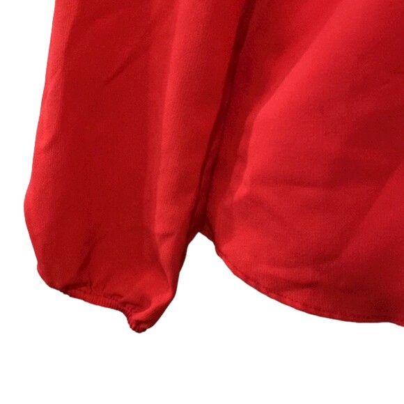 Skies are Blue Long Sleeve Satin Shirt Womens XS Open Back Romantic Career - Picture 4 of 12